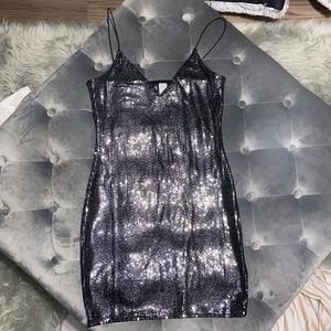 Grey and black dress